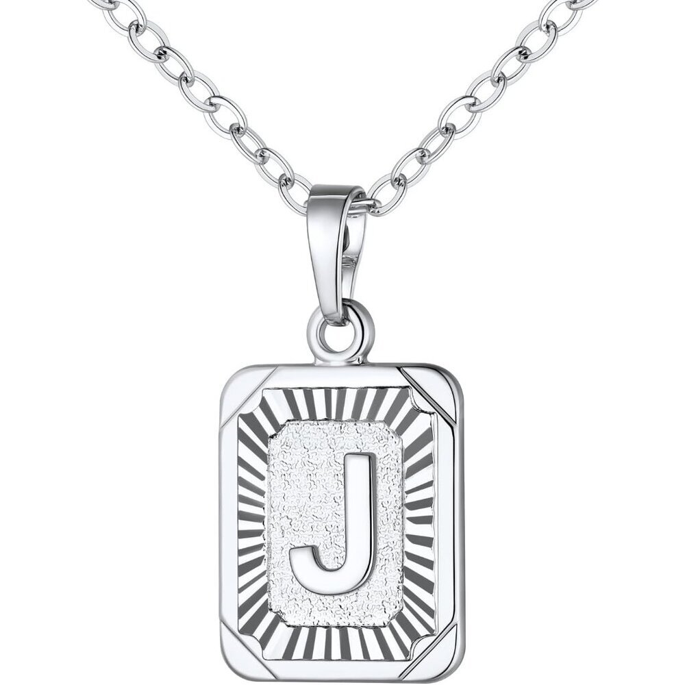 Luxurious A-Z Initial Square Necklace for Men & Women - Adjustable 20-22'' Chain